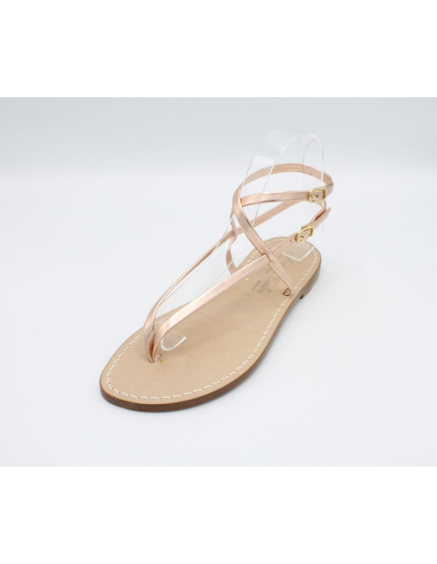 Sandali Artigianali da donna bassi alla caviglia in vero cuoio pelle moda Capri Positano