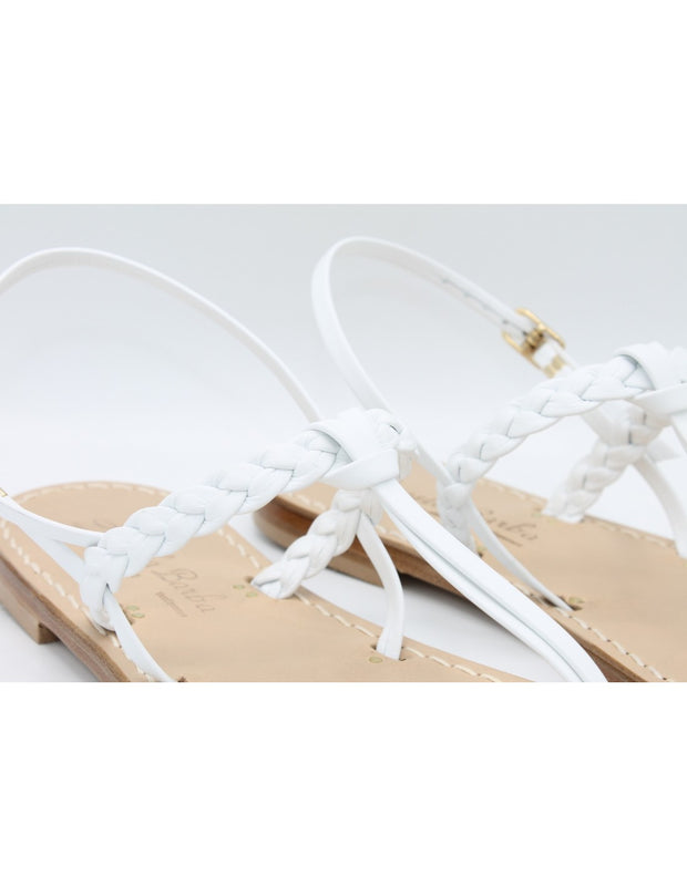 Sandali Artigianali da donna bassi intrecciati in vero cuoio pelle moda Capri Positano