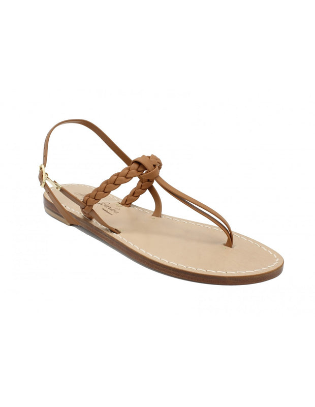 Sandali Artigianali da donna bassi intrecciati in vero cuoio pelle moda Capri Positano