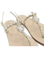 Sandali Artigianali da donna in cuoio gioiello fatti a mano moda Capri Positano Swarovski